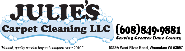 Julie's Carpet Cleaning, LLC. 5339A West River Rd., Waunakee WI 53597 608-849-9881